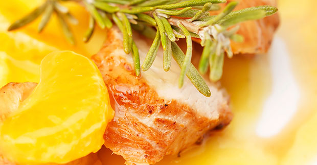 Pechuga de pavo con salsa de mandarina