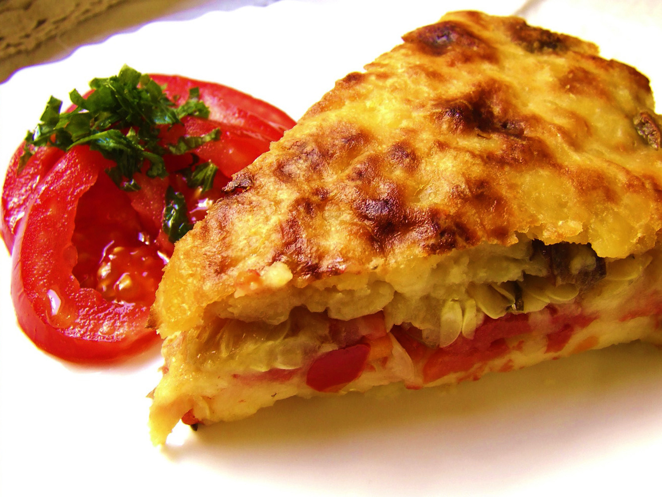 Pastel patata,calabaza y tomate