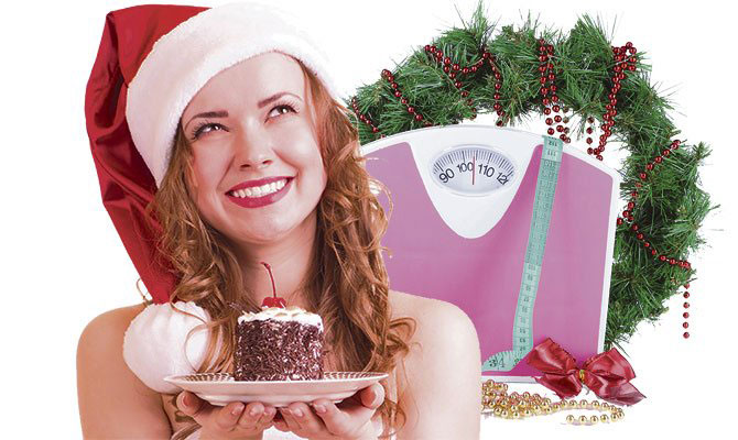 Mujer y aumento de peso en navidad